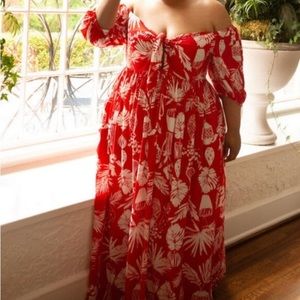 Red and white eloquii dress size 22